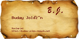 Buday Jolán névjegykártya